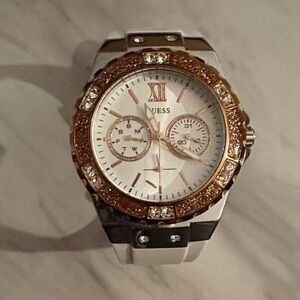 Guess Two-Tone Silver and Rose Gold Ladies Watch